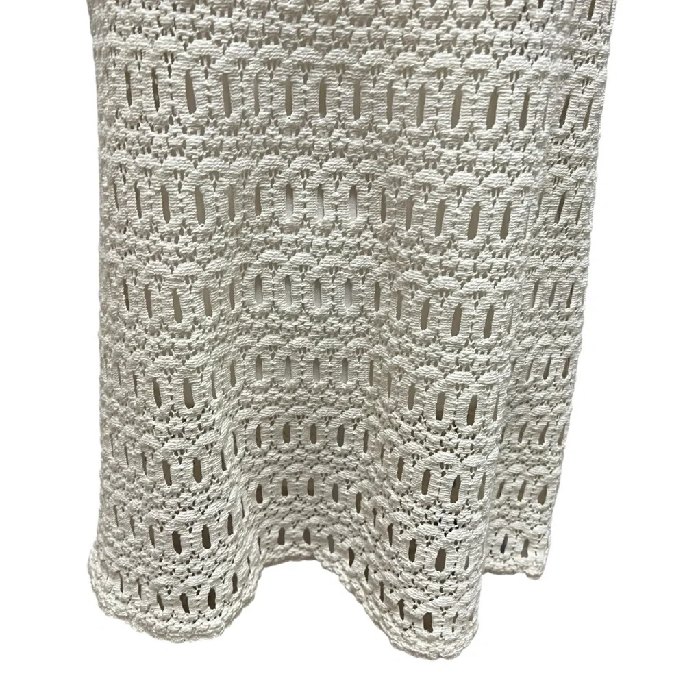 Milly Cabana Crochet Mini Dress Deep V-Neck Cream Unlined Bohemian Size‎ Medium